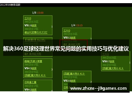解决360足球经理世界常见问题的实用技巧与优化建议